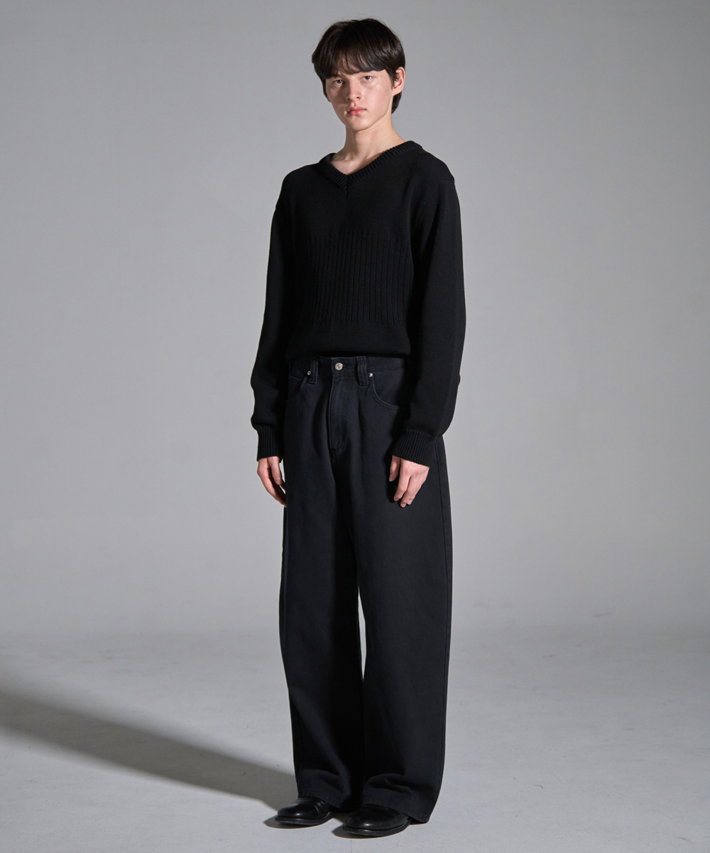 [23F/W] wide cotton pants (black), [noun](노운),[23F/W] wide cotton pants (black)