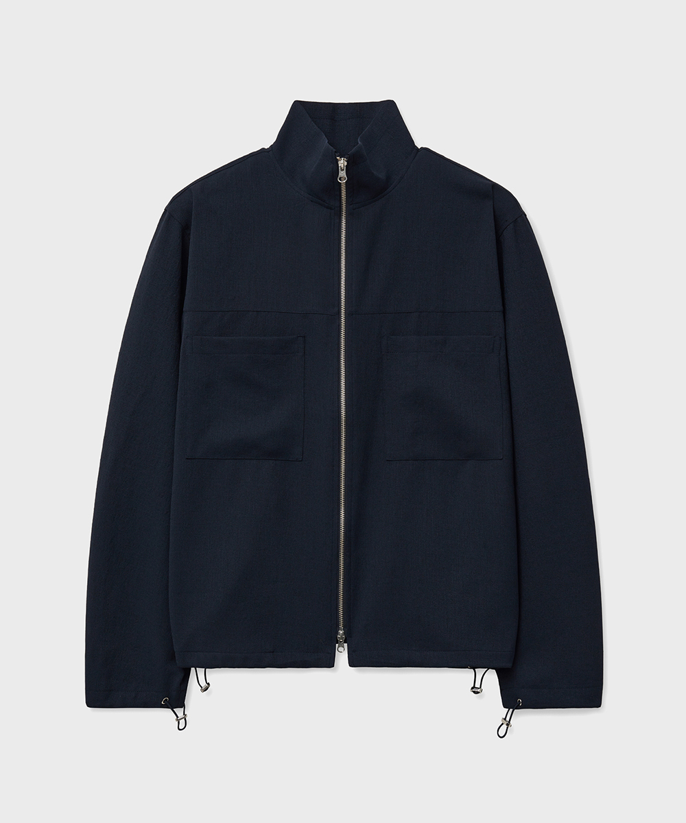 [24S/S] shirring zip up jacket (navy), [noun](노운),[24S/S] shirring zip up jacket (navy)